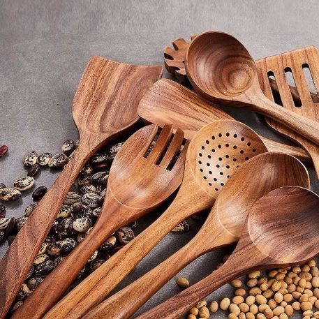 Wooden Kitchen Utensils Set, 9 Pcs - Image 4