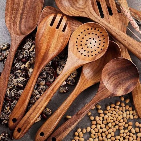 Wooden Kitchen Utensils Set, 9 Pcs - Image 3