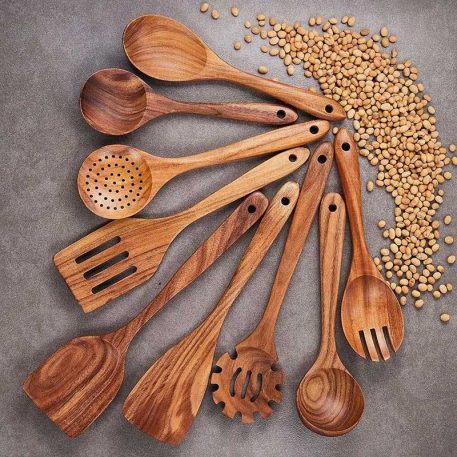 Wooden Kitchen Utensils Set, 9 Pcs - Image 5